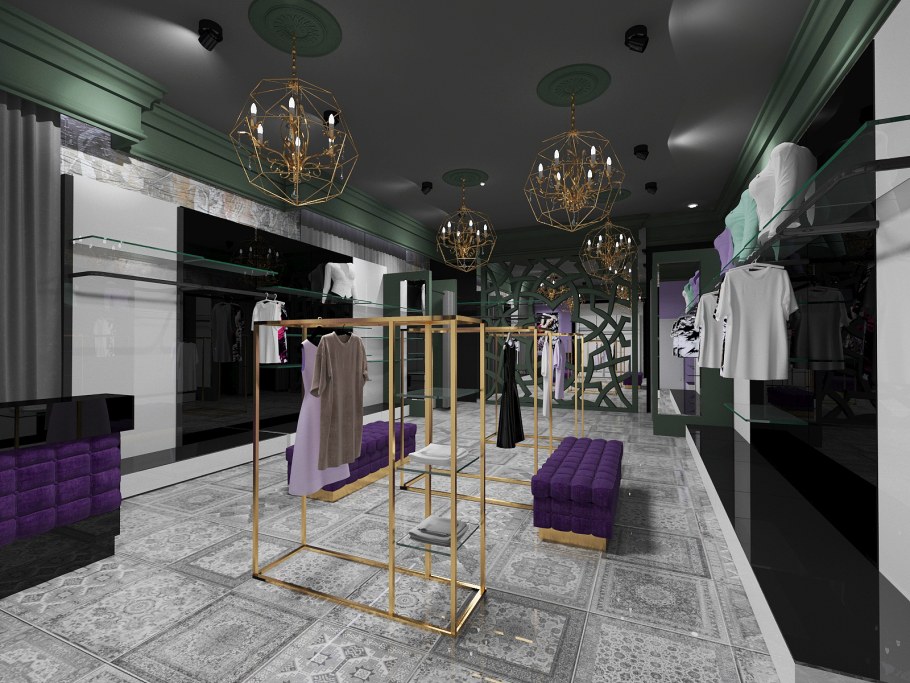Интерьер бутика женской одежды