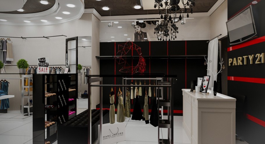 Интерьер магазина одежды