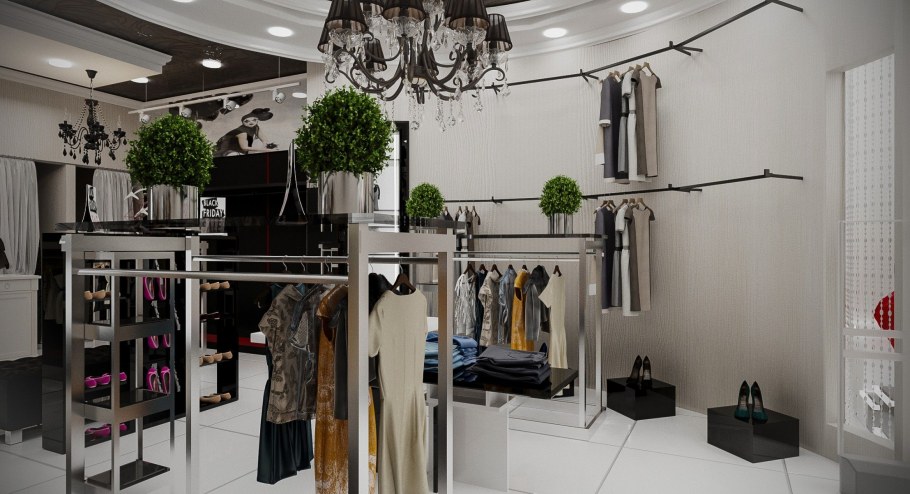 Интерьер бутика женской одежды