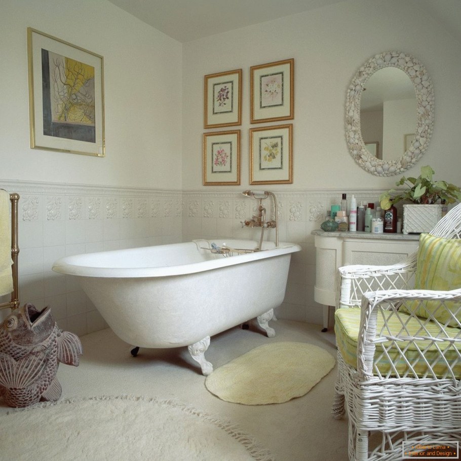 Пол в ванной комнате в стиле Прованс