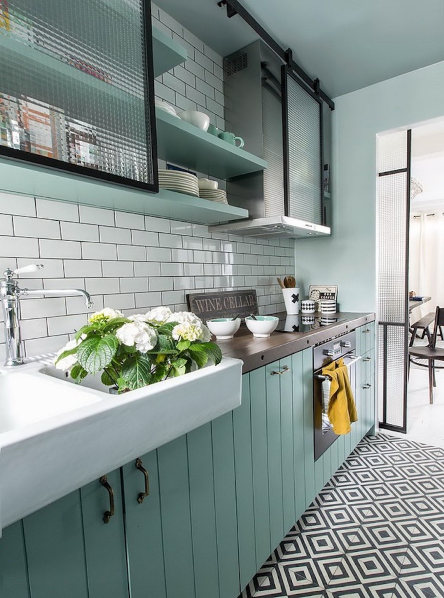 Мятная кухня икеа