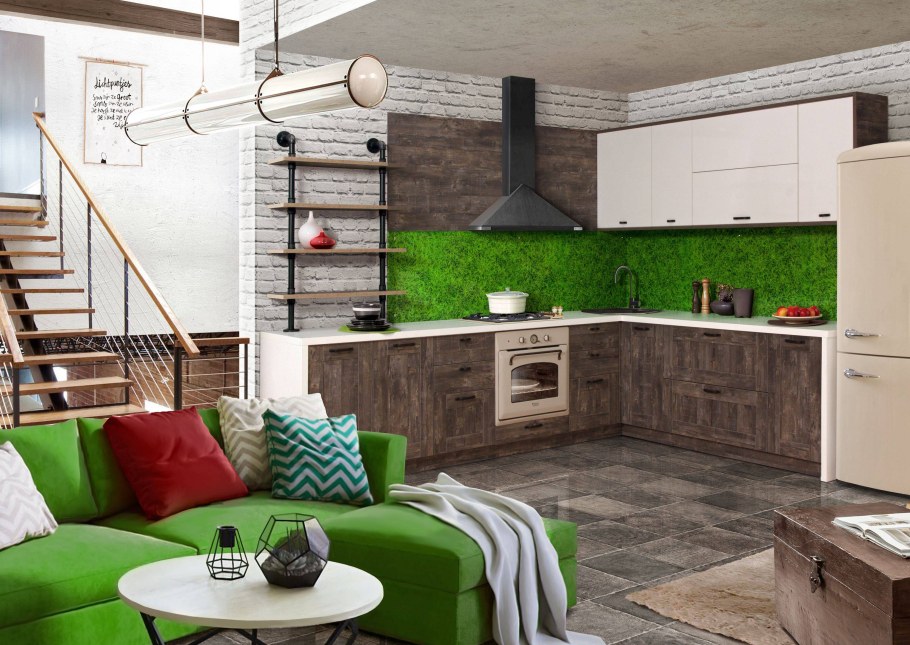 Кухня Шервуд дуб сонома темный