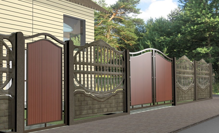 Красивый забор с воротами