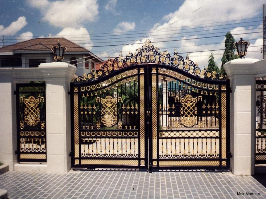 Забор калитка Райт стиль