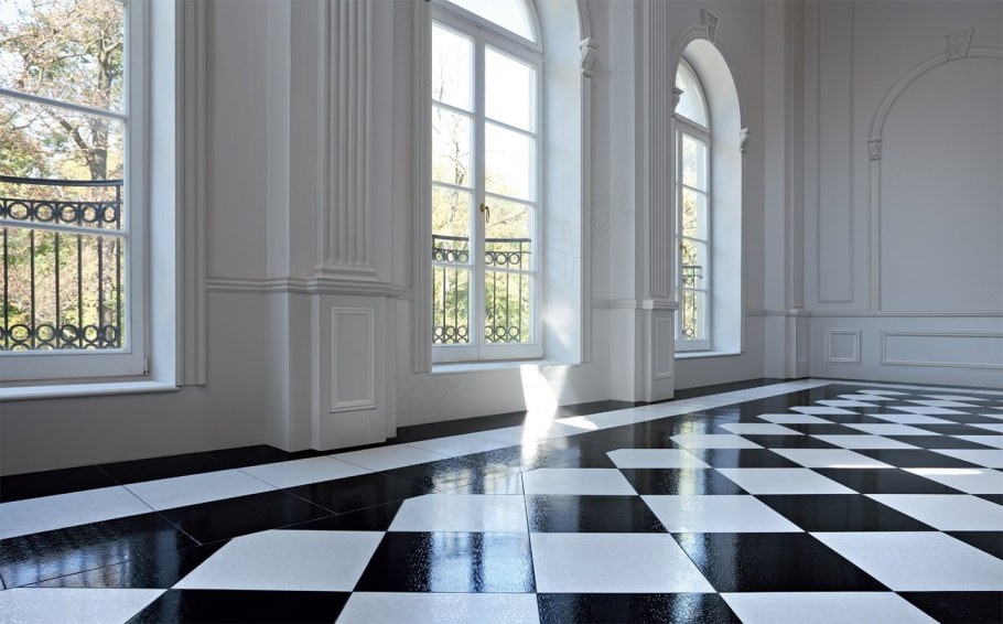 Черно белый пол
