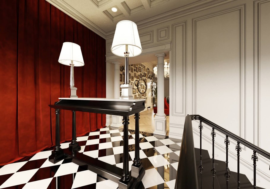 Комната в шахматном стиле