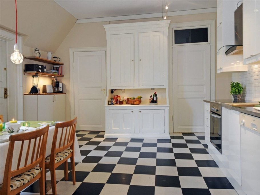 Плитка на пол для кухни Скандинавский стиль