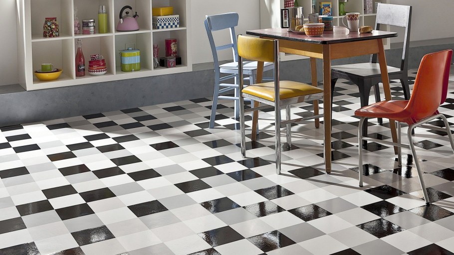 Таркетт линолеум шахматная клетка