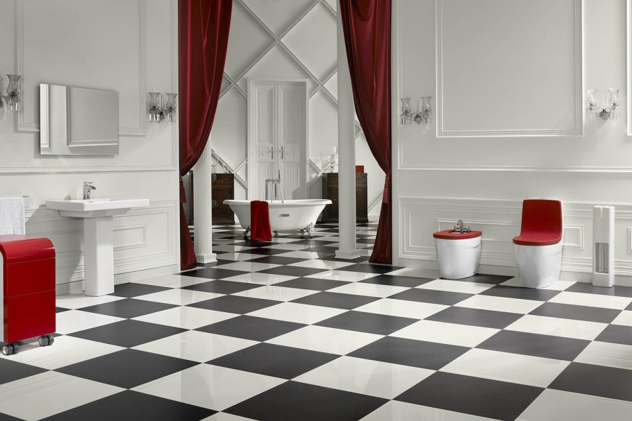 Ванная в шахматном стиле