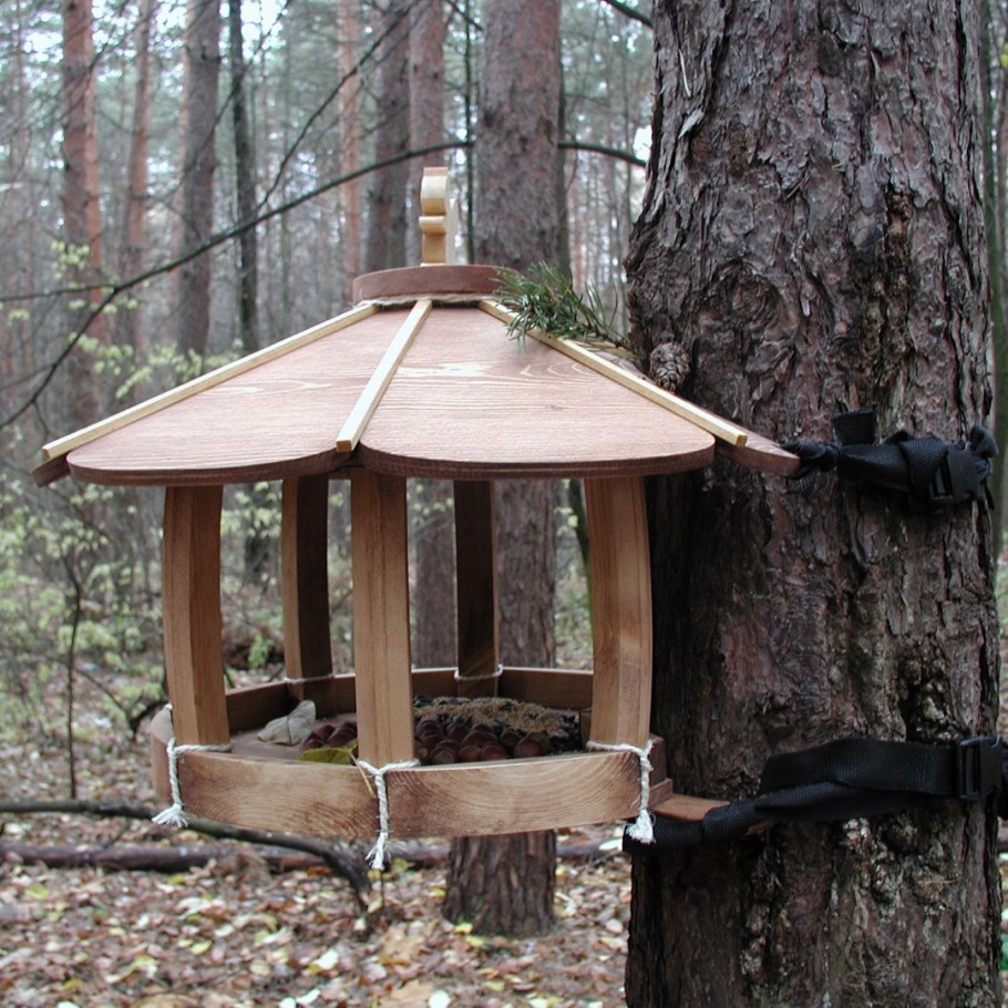 Кормушка для белок из дерева