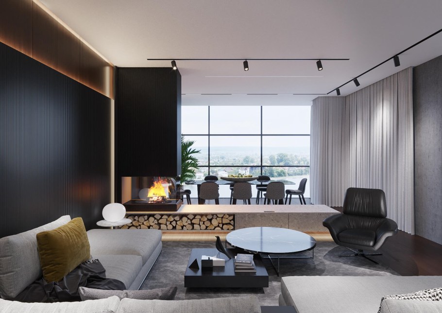 Трековая система освещения в интерьере