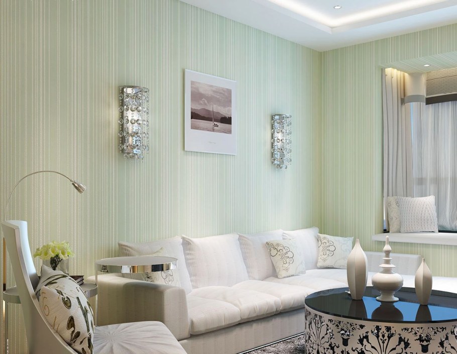 Полосатые обои в интерьере