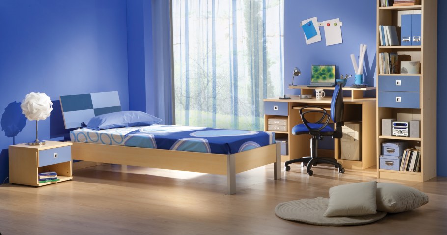 Мебель для мальчика подростка в синих тонах