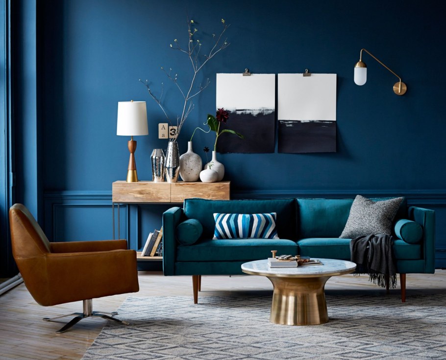 Оттенки синего в интерьере