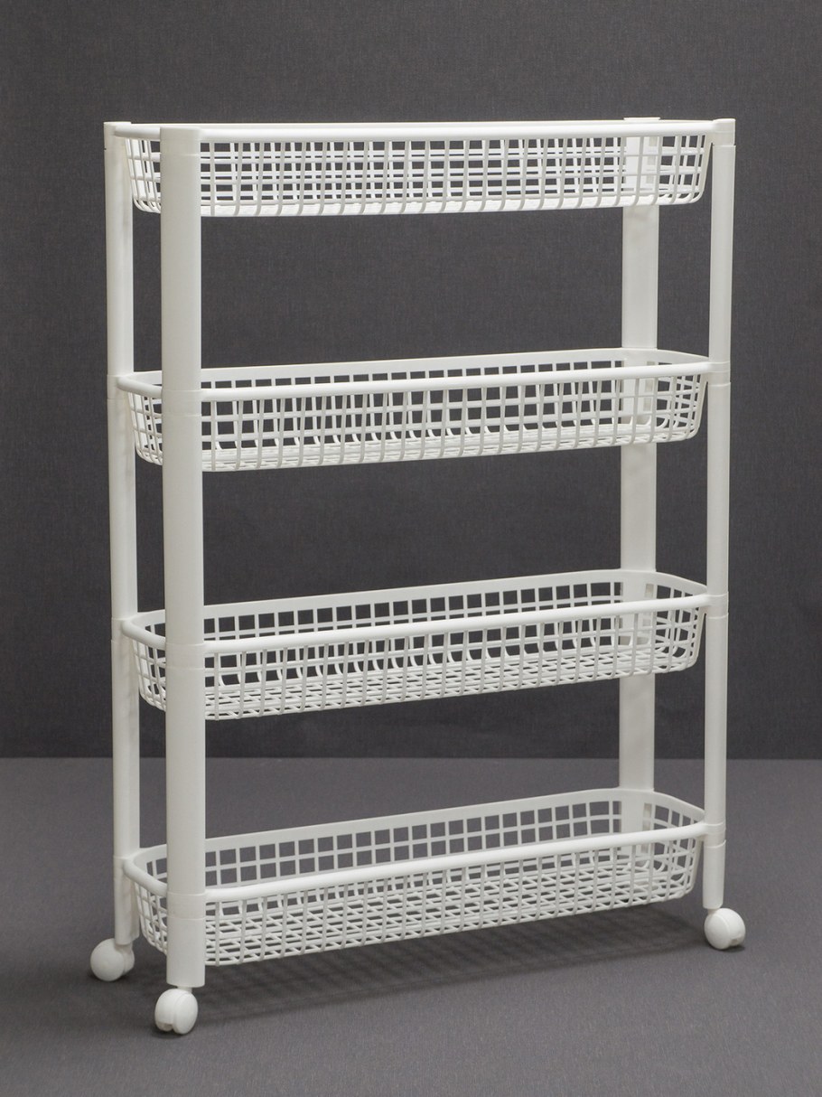Этажерка 4 секции, на колесах, 4 секц., полипропилен, 18х58х79 см