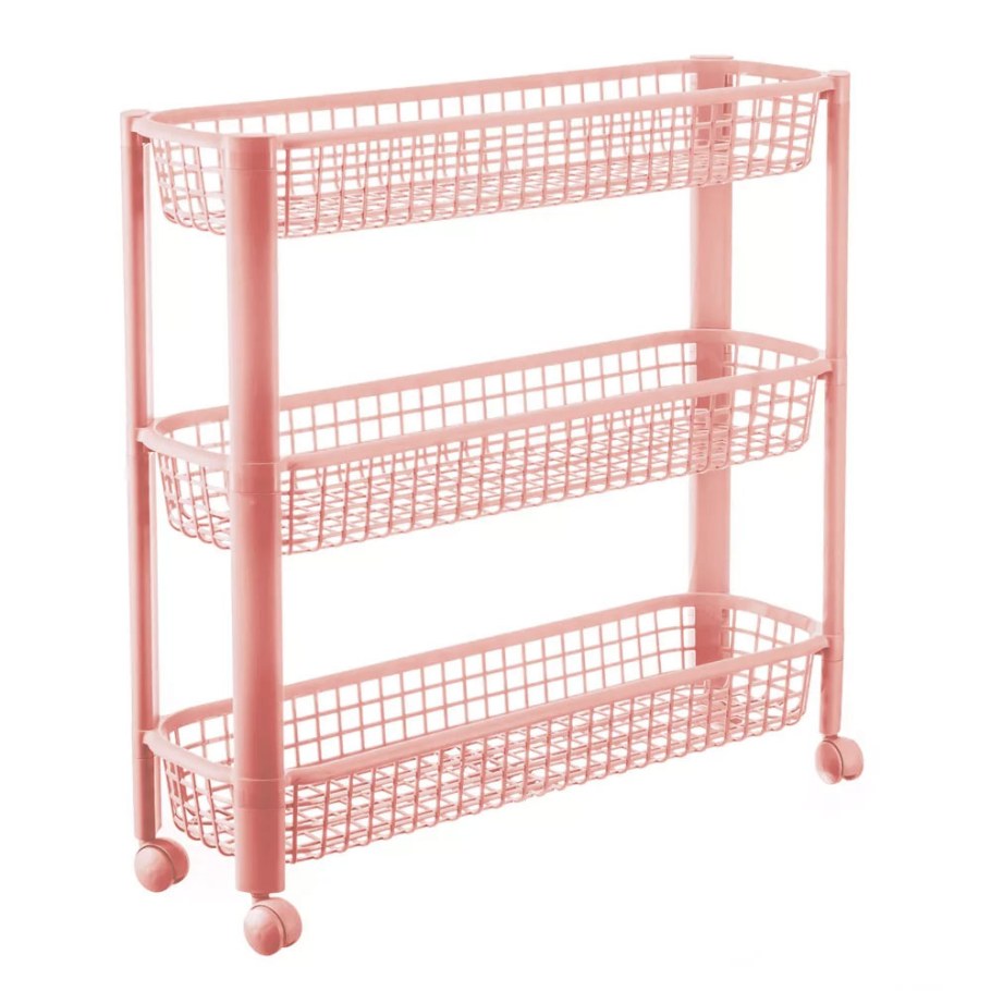 Этажерка узкая 4-х секц. На колесах (3) м2719