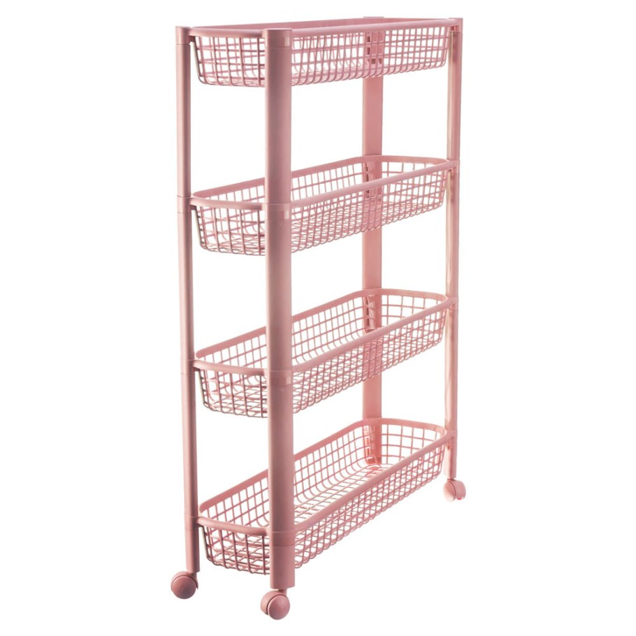 Этажерка узкая 4-х секц. На колесах (3) м2719