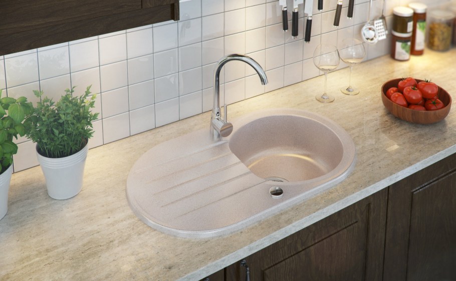 Раковина в цвет столешницы