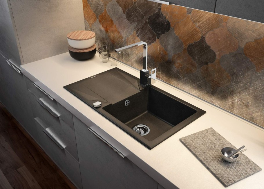 Мойка из мрамора Novell nl401 графит