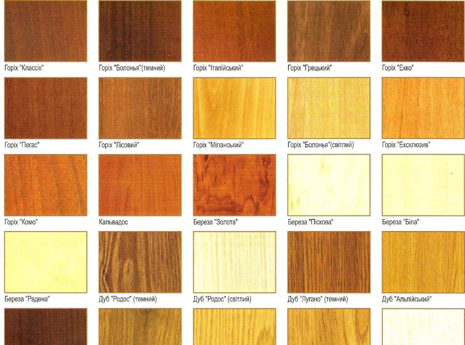 Ламинированный ДСП цветовая гамма