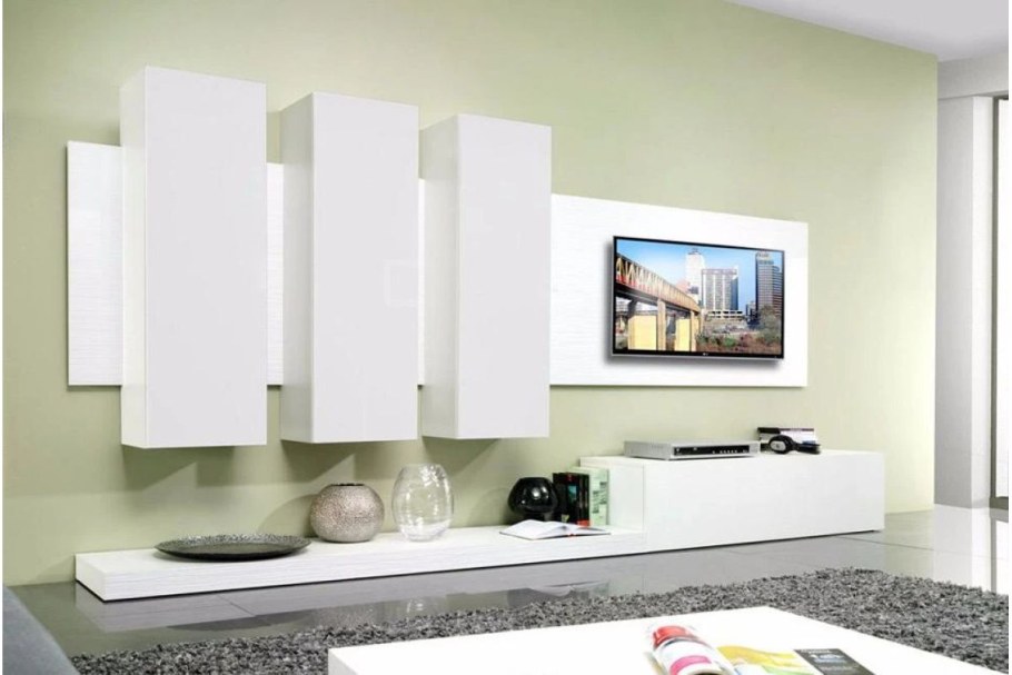 Стенка в гостиную Модерн глянец белый