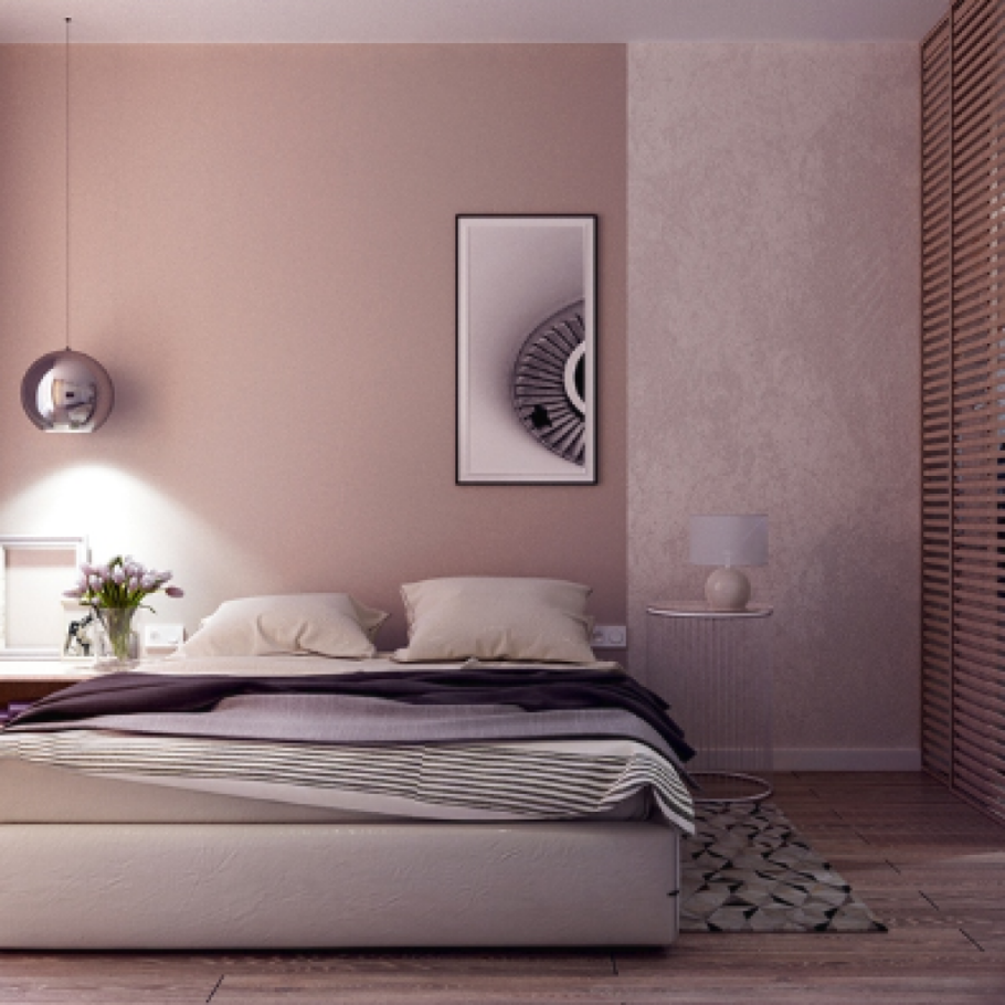 Дизайн спальни в пастельных тонах