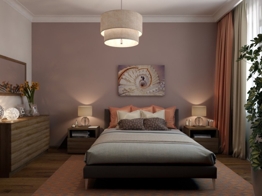 Интерьер спальни в нюдовом цвете