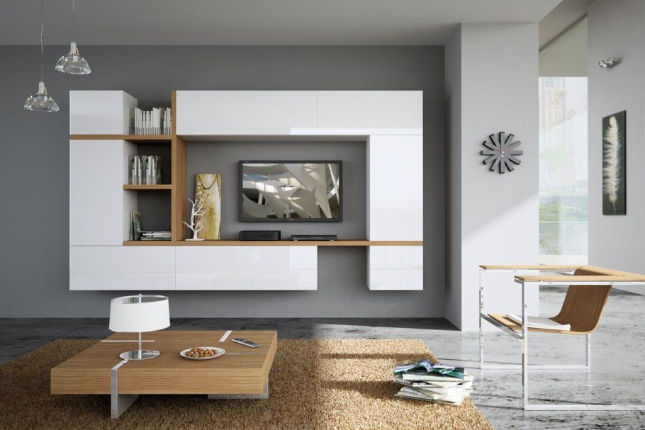 Подвесные стенки в гостиную современные