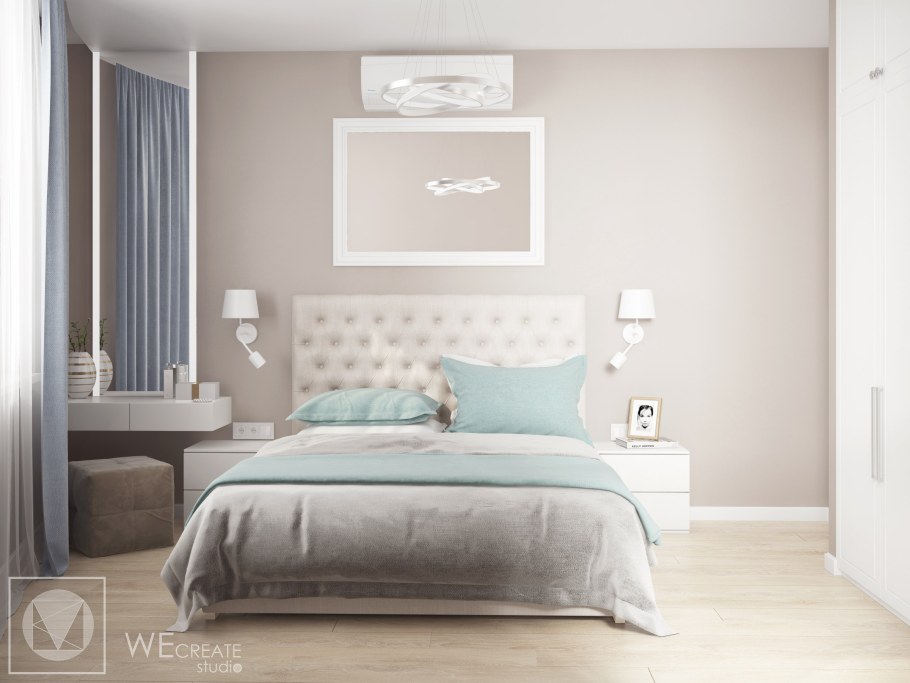 Интерьеры спален в нюдовых тонах