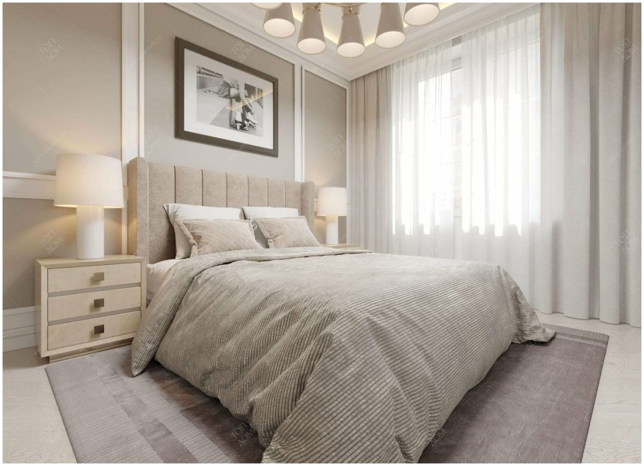 Спальня в бежевых тонах