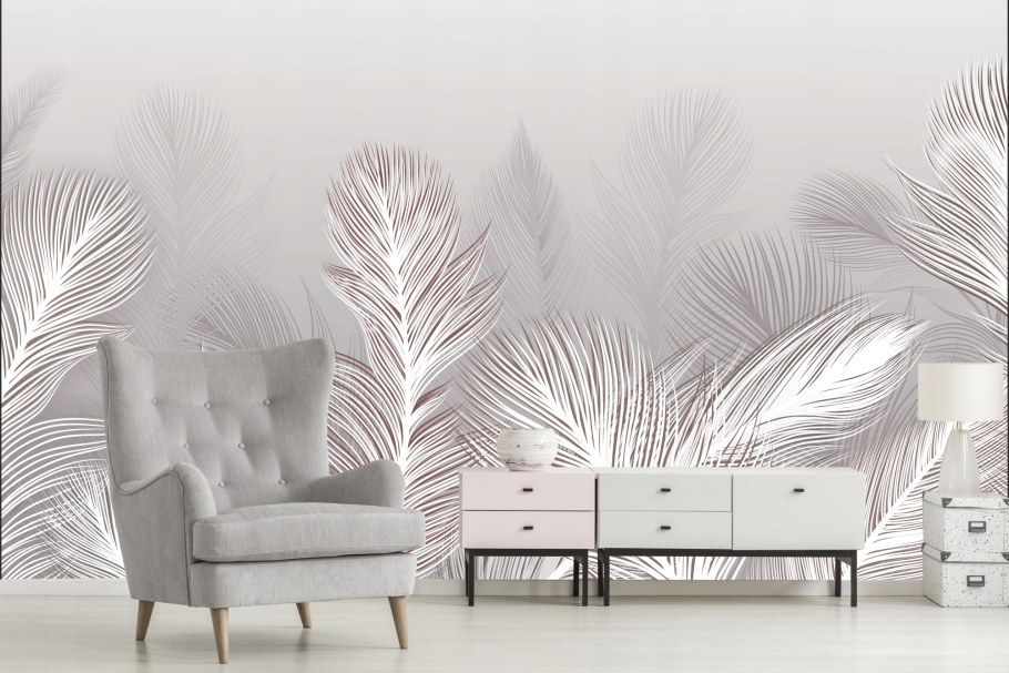 Фотообои абстракция с перьями