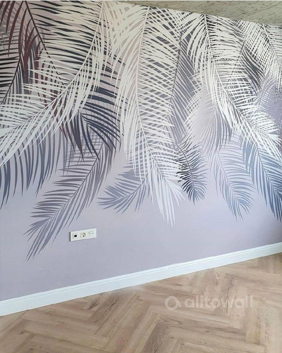 Обои перья для стен в интерьере