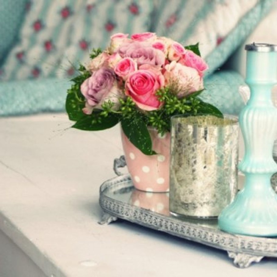 Шебби Шик с бирюзовым в интерьере