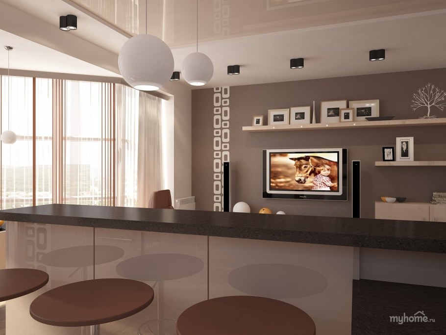 Гостиная кофейного цвета