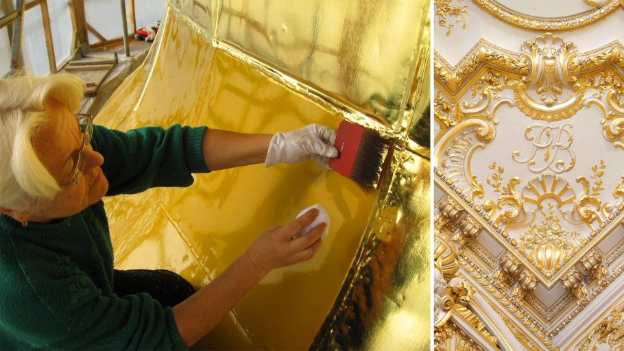 Поталь золото технология нанесения