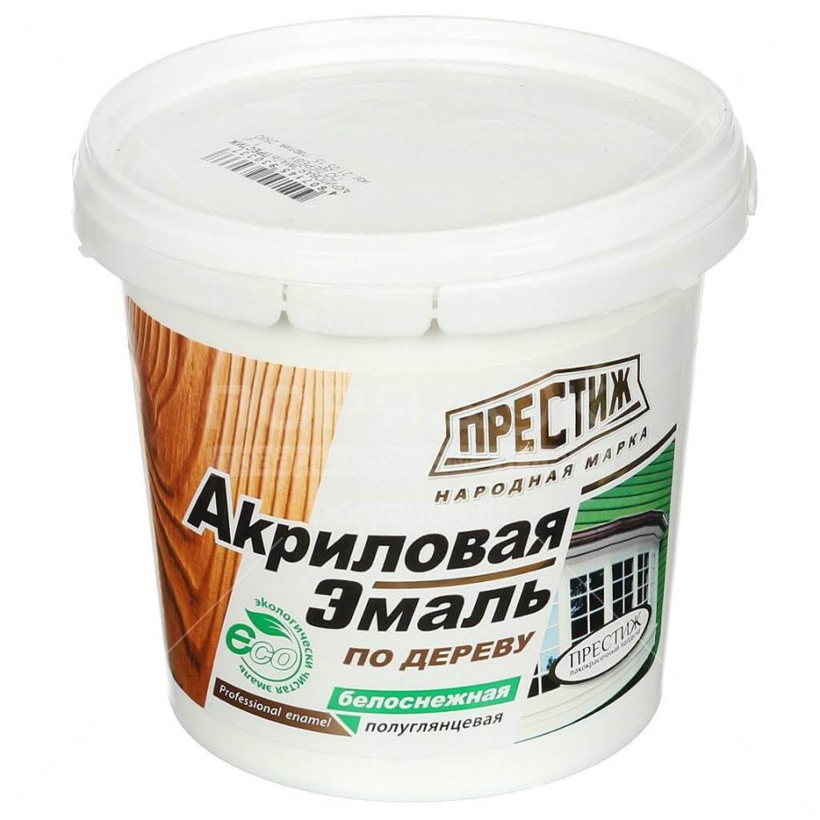 Акриловая эмаль по дереву Престиж белоснежная полуглянцевая