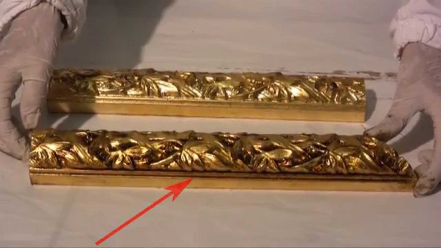 Золотая краска для молдинга