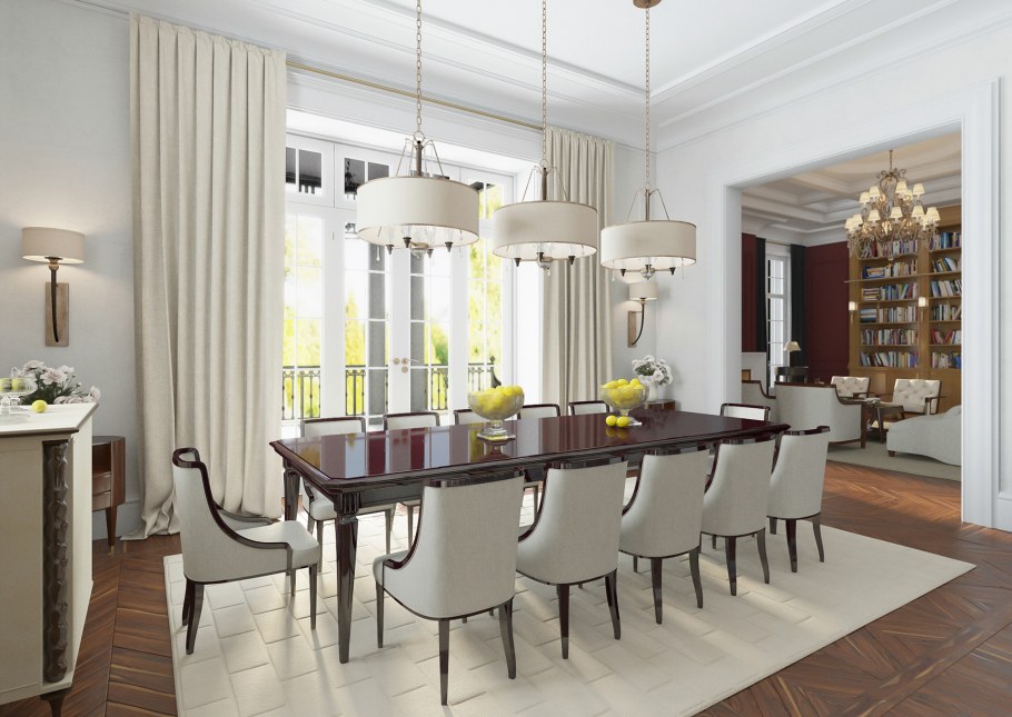 Гостиная с большим столом