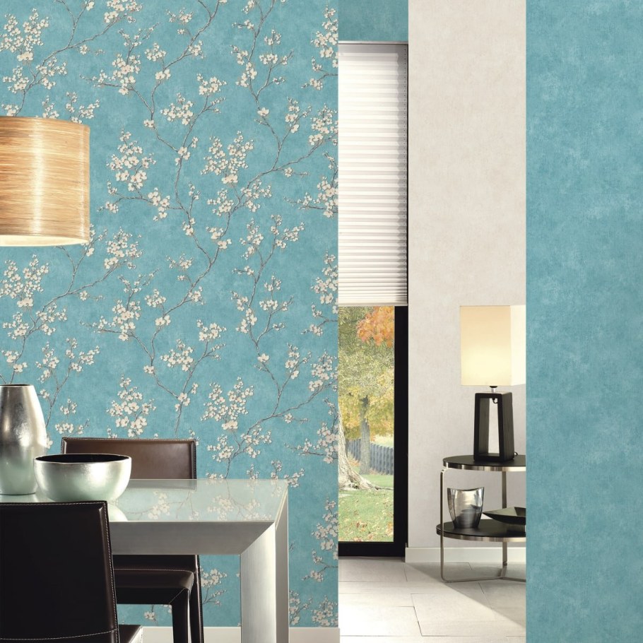 Московская обойная фабрика Сакура синие 4038-6