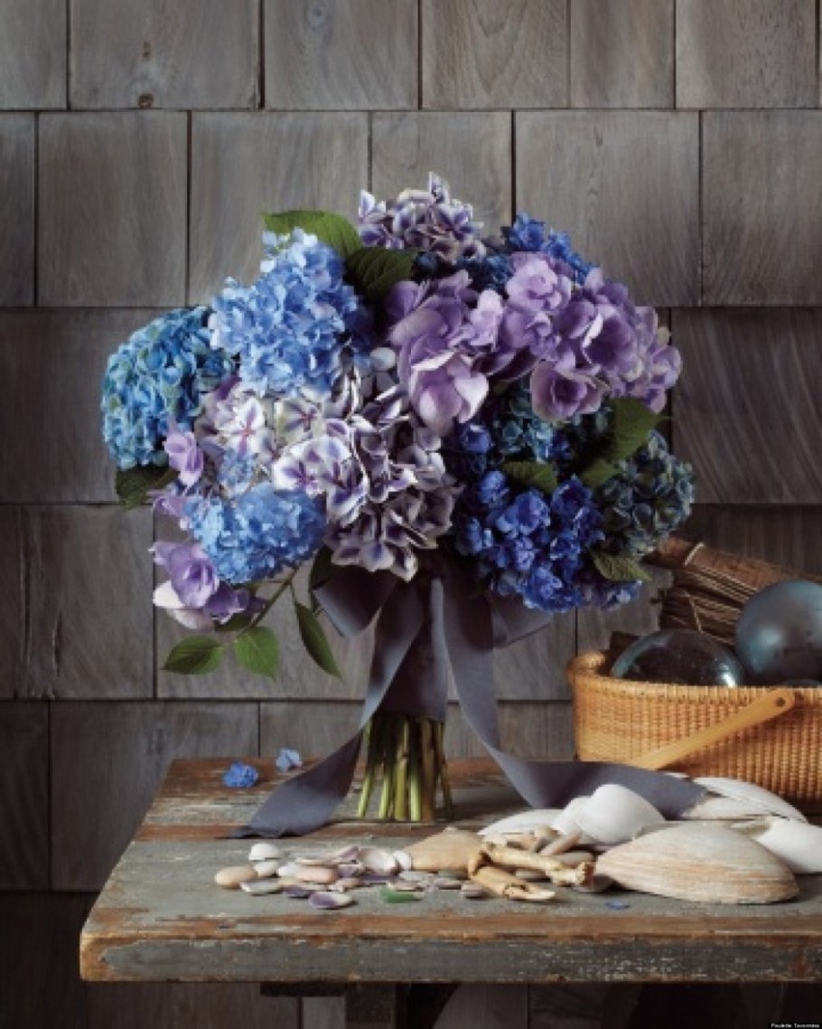 Букет невесты Лаванда и гортензия