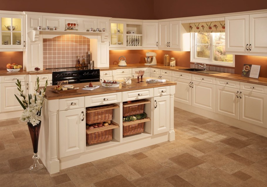 Кухня цвет столовая кость