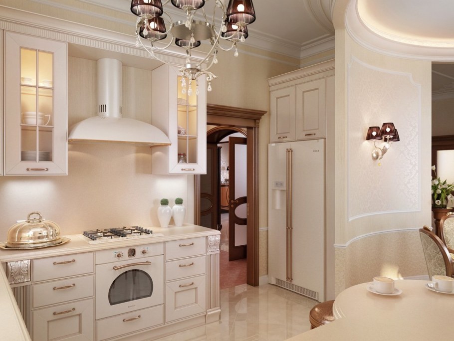 Кухни в классическом стиле в светлых тонах