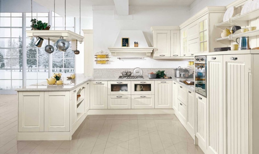 Кухня цвет столовая кость