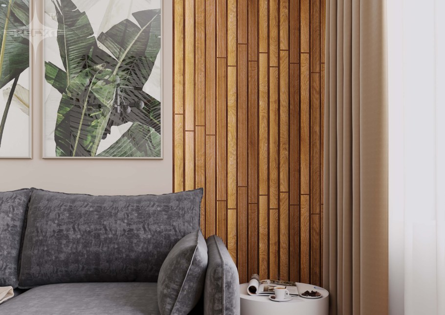 Деревянная панель волна