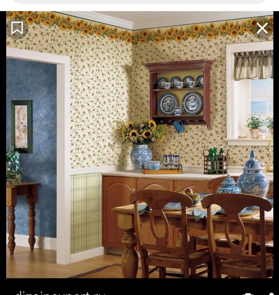 Комбинированные обои для кухни