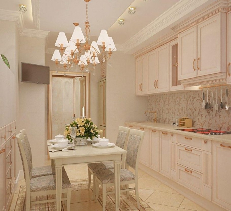 Кухня в бежевых тонах