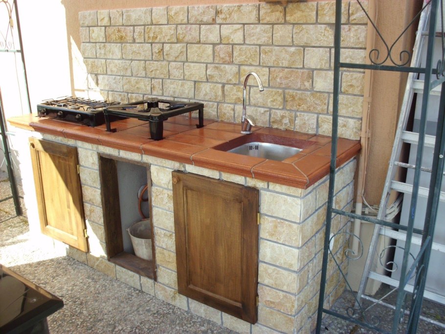 Бетонная столешница для барбекю