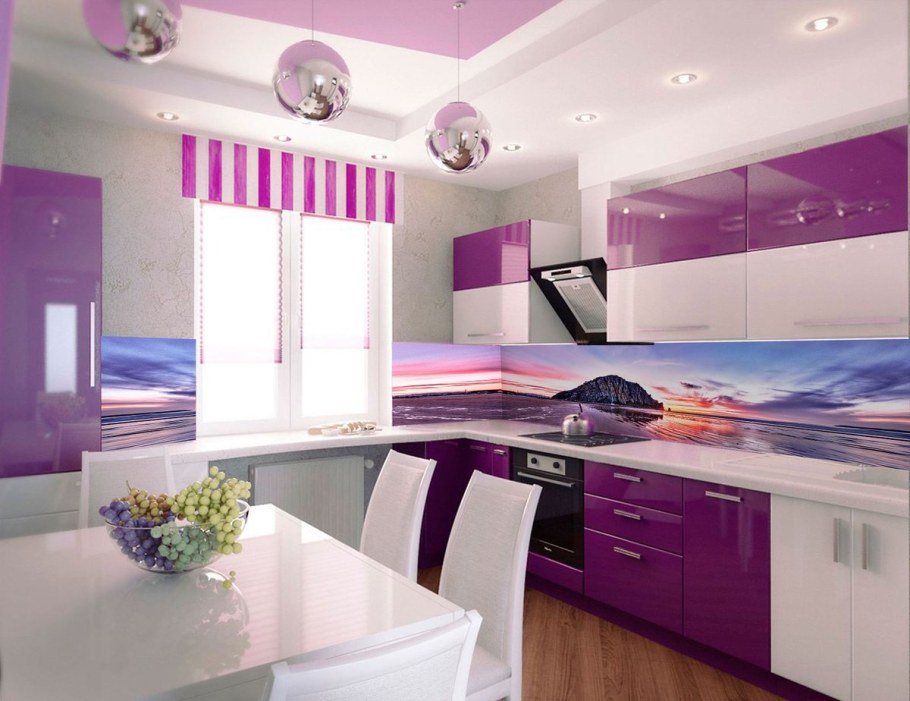 Кухня в фиолетовом цвете
