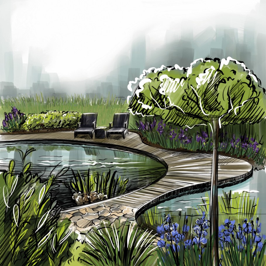 Скетчап 3д ландшафт Альпийская горка