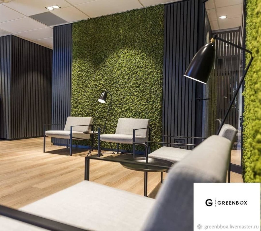 Стабилизированный мох в интерьере